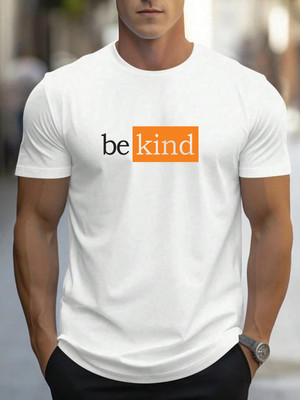 Hari Om Enterprises Typography Men Round Neck White T-Shirt