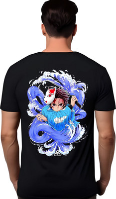 ROXXCARD Graphic Print Men Round Neck Black T-Shirt
