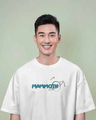 Mammoth Street Wear Printed Men Round Neck White T-Shirt