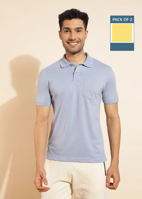 Force NXT Solid Men Polo Neck Light Blue T-Shirt