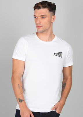 DIESEL Solid Men Round Neck White T-Shirt