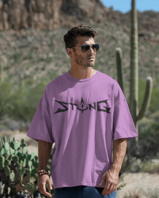 silver moon clothing Printed Men Round Neck Purple T-Shirt