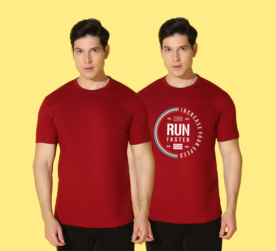 WOOSTRO Self Design Men Round Neck Multicolor T-Shirt