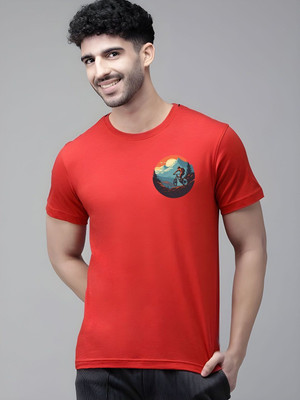 SZN Graphic Print Men Round Neck Red T-Shirt