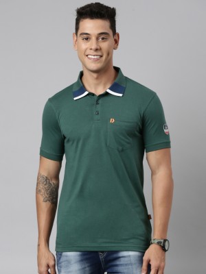 Dixcy Scott Maximus Solid Men Polo Neck Green T-Shirt