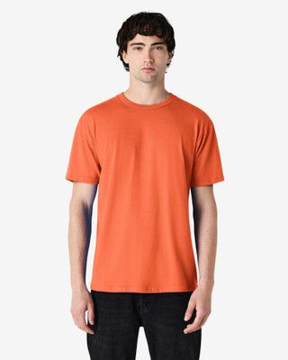 Gildan Solid Men Round Neck Orange T-Shirt