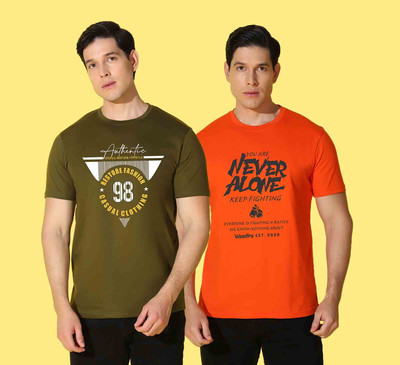 WOOSTRO Graphic Print Men Round Neck Multicolor T-Shirt