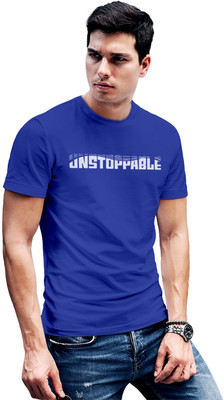 Fighterhero Printed Men Round Neck Blue T-Shirt