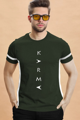 TRIPR Printed Men Round Neck Dark Green T-Shirt