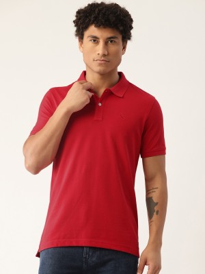 PARX Solid Men Polo Neck Red T-Shirt