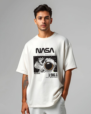 AUSK Printed Men Round Neck White T-Shirt