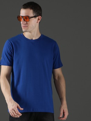 EPPE Solid Men Round Neck Blue T-Shirt