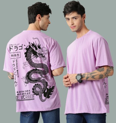 RodZen Printed, Typography Men Round Neck Purple T-Shirt