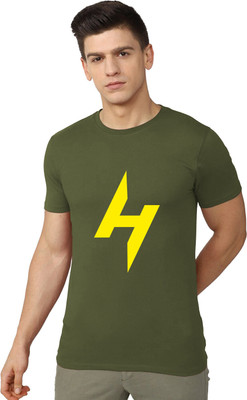 RULEDBYSUN Printed Men Round Neck Green T-Shirt