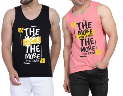 Restore Typography Men Round Neck Black, Pink, Multicolor T-Shirt