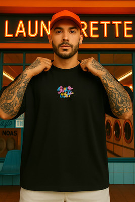 CULISH Printed Men Round Neck Black T-Shirt