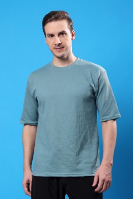 Madfrog Solid Men Round Neck Green T-Shirt