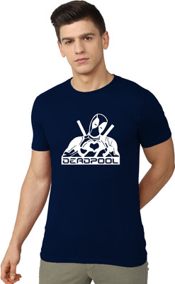 OrrganicChics Graphic Print Men Round Neck Navy Blue T-Shirt