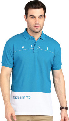 3BROS Solid Men Polo Neck Light Blue T-Shirt