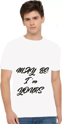 IVEVER Printed Men Mandarin Collar White T-Shirt