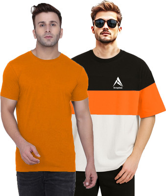Kroptee Colorblock Men Round Neck Multicolor T-Shirt