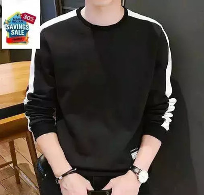 clickwell Colorblock Men Round Neck Reversible Black T-Shirt