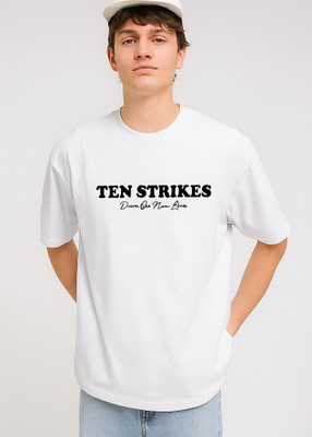 LitThreadz Printed Men Round Neck White T-Shirt