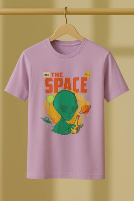 KASPY Printed Men Round Neck Purple T-Shirt