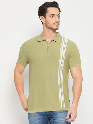 DUKE Solid Men Polo Neck Green T-Shirt