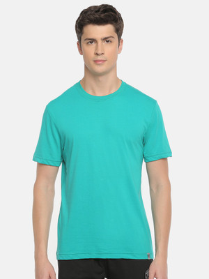 Macroman M-Series Solid Men Round Neck Light Blue T-Shirt