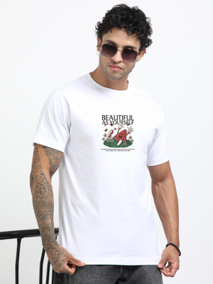 Chill Factor Printed Men Round Neck White T-Shirt