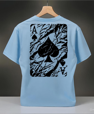 BROP Graphic Print Men Round Neck Blue T-Shirt