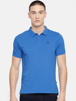 PARX Printed Men Polo Neck Blue T-Shirt