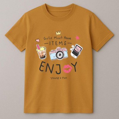 Soulskull Printed Men Round Neck Yellow T-Shirt