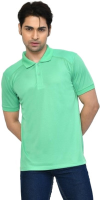altius Solid Men Polo Neck Green T-Shirt