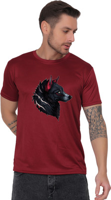 Aaso Graphic Print Men Round Neck Maroon T-Shirt