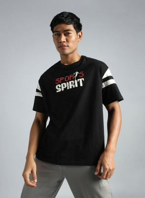 Cult Typography Men Round Neck Black T-Shirt