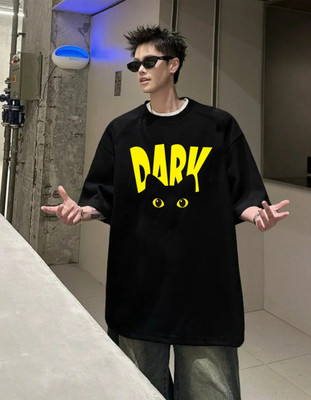 TowLine Graphic Print Men Round Neck Black T-Shirt