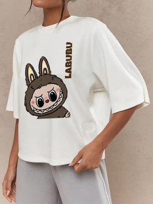 CZC Graphic Print Women Round Neck White T-Shirt