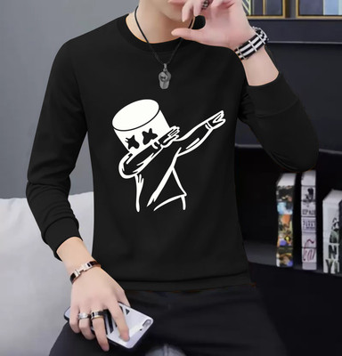 LGR FASHION Printed Women Round Neck Black T-Shirt