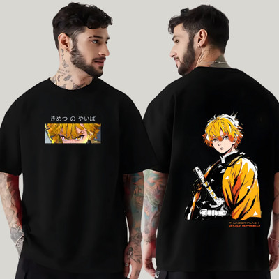 LYNX CLUB Graphic Print, Typography Men Round Neck Black T-Shirt