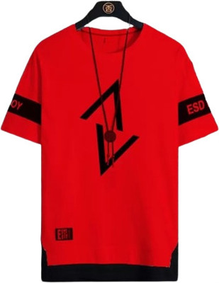 Bhadawar creations Printed Men Round Neck Red T-Shirt