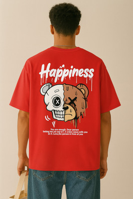 Madilyn Printed Men Round Neck Red T-Shirt