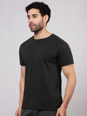PSAJRCY Solid Men Polo Neck Black T-Shirt