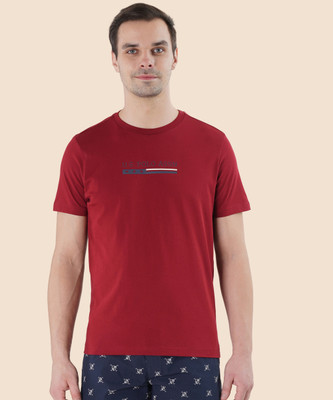 U.S. POLO ASSN. Printed Men Round Neck Red T-Shirt
