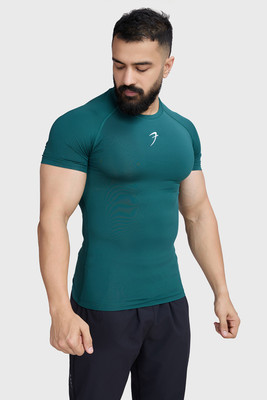 FuaarK Solid Men Round Neck Dark Green T-Shirt