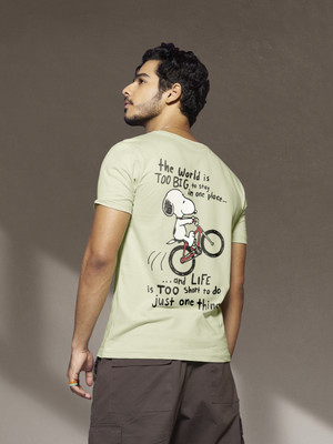 BEWAKOOF Graphic Print Men Round Neck Green T-Shirt