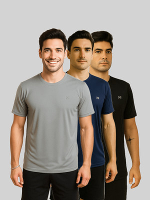 Force NXT Solid Men Round Neck Multicolor T-Shirt