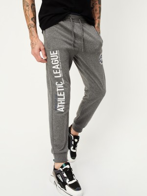 MAX Solid Men Grey Track Pants