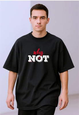 BLOSSOMTRADER Typography Men Round Neck Black T-Shirt